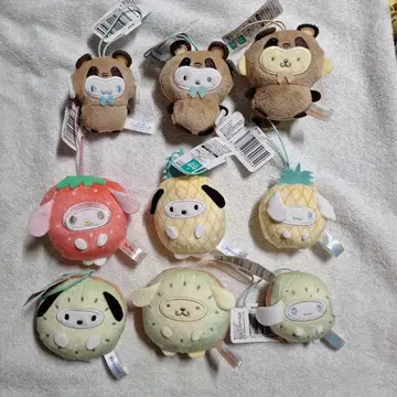 산리오 동물 키구루미 후르츠 키구루미 마스코트 9개 세트 묶음 판매