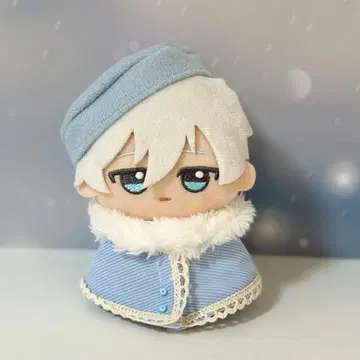 10cm 봉제인형 의류 베레모 판초 세트 스카이블루 치비구루미 니지파펫