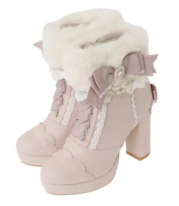 [ 새상품급 ] LIZLISA Many Way 퍼 숏부츠 부츠 핑크 M