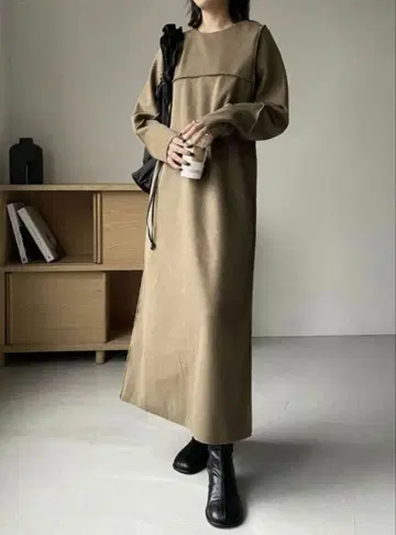 카프리슈 레마쥬 카키 모카 롱 기장 원피스 봄옷