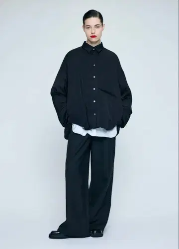 엔폴드 PADDING BIG SHIRT JACKET/36 블랙