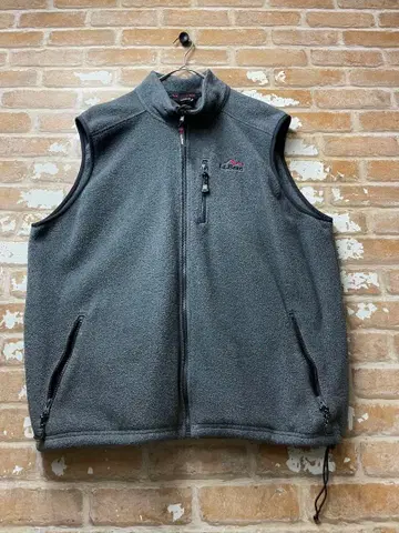 90s L.L.Bean 플리스 베스트 USA제 자수 그레이 엘엘빈