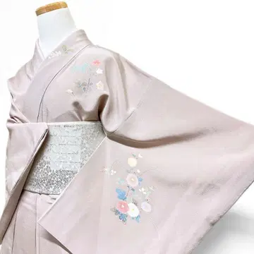 츠케사게 작가 물 경가금염색 국화 도라지 등꽃 기모노 015b p