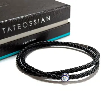 tab137 타테오시안 팔찌 실버 925/블랙 가죽 천연 가죽