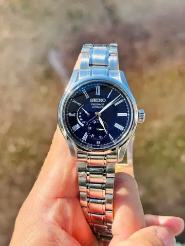 SEIKO 프레사지 자동 와인딩 손목시계 다크 블루
