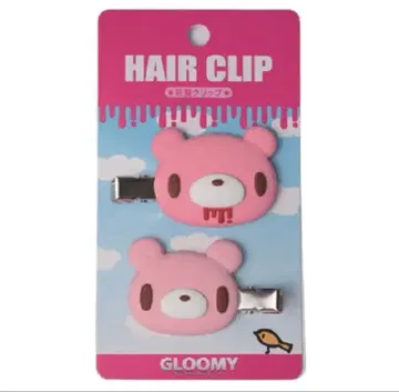 그루미 GLOOMY 핑크 곰 헤어 클립 2개 세트