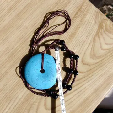 [ 약 5CM 특대형 터키석 ] 터콰이즈 블루 색상의 원형 펜던트 목걸이