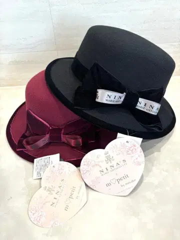 리본 펠트 캉캉 모자 (아오키 미사코 x NINA'S) 2종 레드 블랙