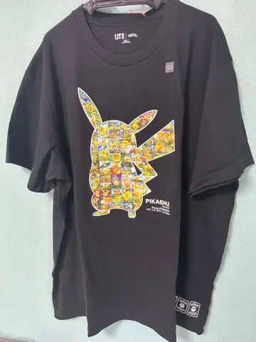 UNIQLO UT 포켓몬 피카츄 블랙 3XL 프론트 프린트