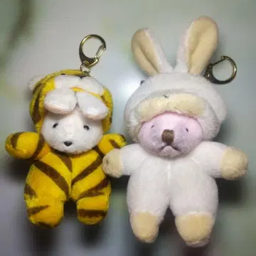 선레몬 팝 토끼 & 호랑이 인형옷 마스코트 키링