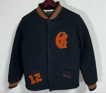 calee 울 바시티 자켓 아메카지 바이커 L 블랙 와펜