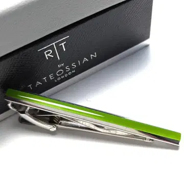 tat88 영국제 새상품 타테오시안 넥타이핀 실버 x 그린 녹색