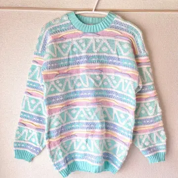 HEART WORKS 팬시 빈티지 니트 파스텔 컬러