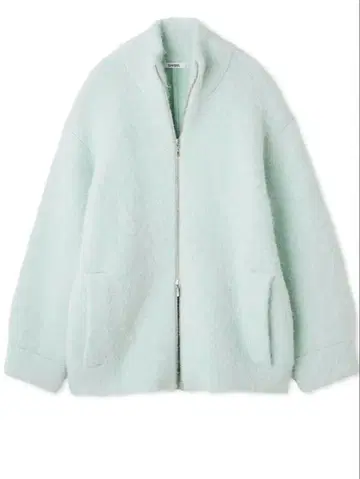 SNIDEL 알파카 샤기 지퍼 코트 민트
