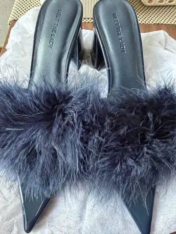 멜트레이디 뮬 샌들 네이비 38 사이즈