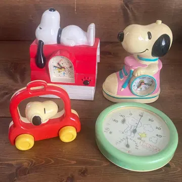 빈티지 피너츠 레트로 스누피 탁상시계 온도계 피규어