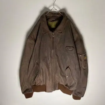 천연 가죽 A-2 MA-1 MIX 플라이트 자켓 메탈 엠블럼 상위 모델