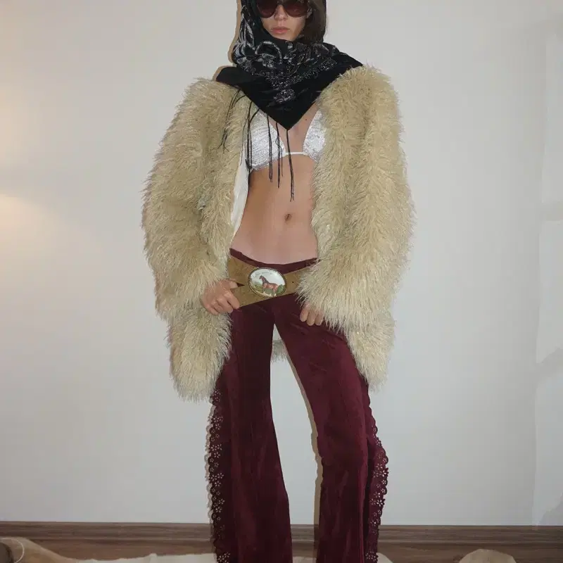 Sculptor Fur Faux Mongolian Shearling Jacket R on Bunjang Global Site.