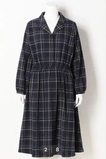 Tasha ruby 체크 무늬 긴팔 원피스