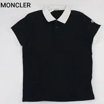 MONCLER 블랙 반팔 피케 셔츠