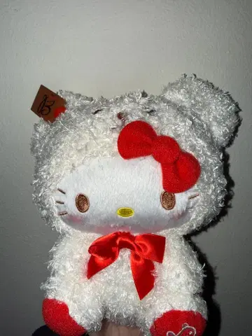 헬로키티 리본 포함 곰 봉제 인형