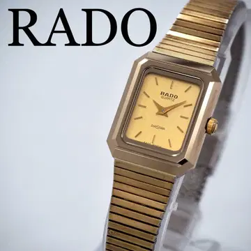 517 가동 RADO 다이아스타 여성용 시계 골드 스퀘어