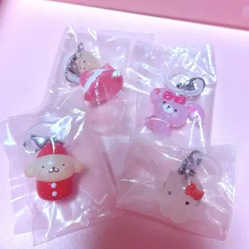 산리오 메지루시 액세서리 가챠 키티 폼폼푸딩 멘다코 딸기