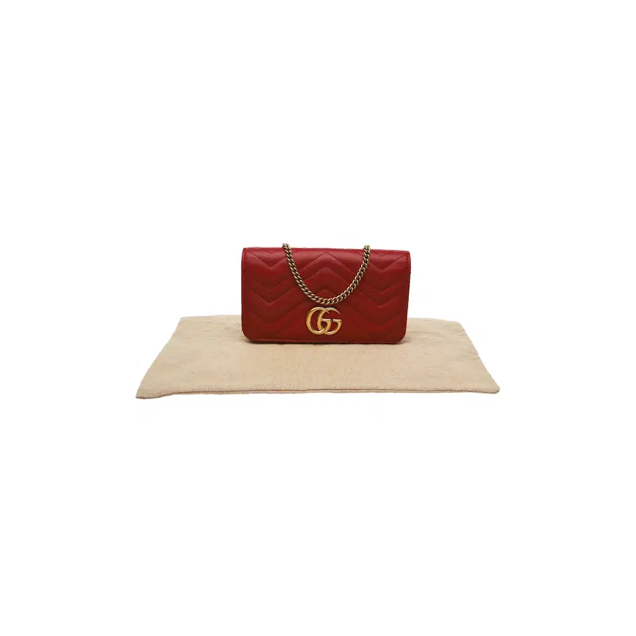 古驰 488426 GG Marmont Matelassé 链条迷你斜挎包