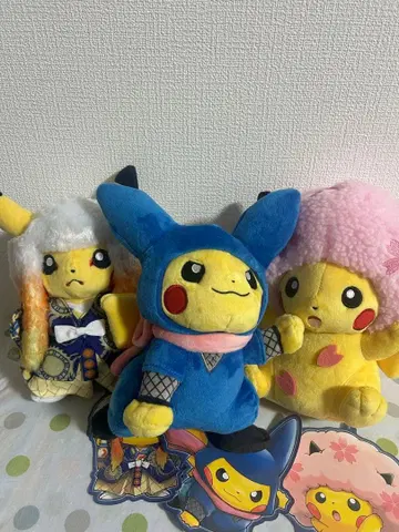 피카츄 포켓몬 센터 도쿄 DX 한정판 벚꽃 아프로 가부키풍 닌자 3개