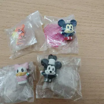 20년 전 가챠가챠 미키마우스 캡슐 토이 4개 세트 퍼펫 인형