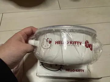 [ 미사용 새상품 ] HELLO KITTY 법랑 양수냄비 화이트 16cm