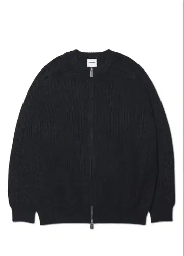 NOMANUAL ANOMALY KNIT ZIP-UP - BLACK