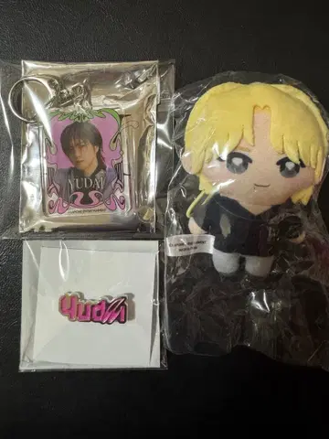INI 유다이 사노 유다이 봉제 인형 키링 핀 배지 세트