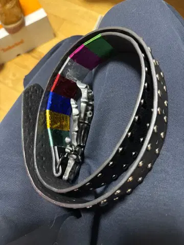 스터드 장식 컬러풀 벨트