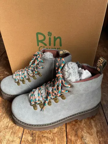 Rin Clover 그레이 하이컷 워크 부츠 마운틴 부츠