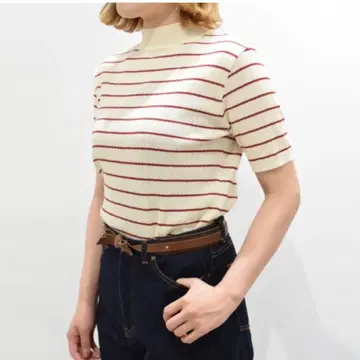 PULETTE (푸렛트) 반팔 보더 니트