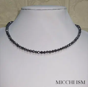 고급 테라헤르츠석 목걸이 심플 반짝이는 버튼 금장 장식 유행 4mm알