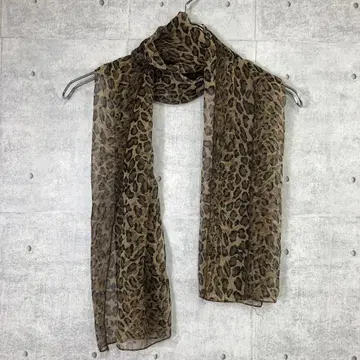 00's Y2K 인디 시리즈 구제 의류 레오파드 무늬 쉬폰 숄