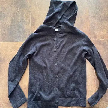 NATURAL LAUNDRY 후드 부착 가디건 다크 그레이