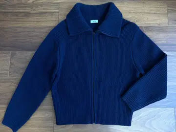 ROPE 로페 양모 리브 드라이버 니트 가디건 네이비 38 블루종