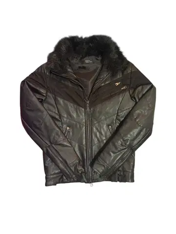 fur leather jacket y2k vkei