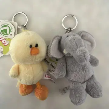 병아리와 코끼리 봉제 인형 키링 세트 니치이 NICI 키링