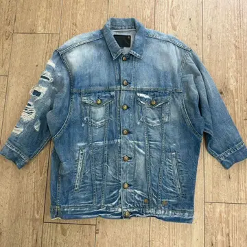 R13 아르서틴 데님 자켓 데미지 가공 M 사이즈