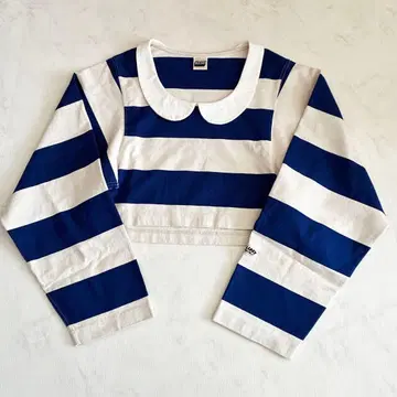 [택 포함 새상품] HOLIDAY 홀리데이 크롭 기장 럭비 셔츠 보더