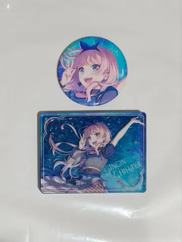 뱅드림 MyGO!!!!! 치하야 아논 리퀴드 홀로그램 블록 캔뱃지