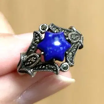 록잔 록잔 ROKUZAN SV 라피스라줄리 마카사이트 반지 11호