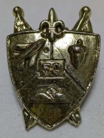 60s 보이 스카우트 50주년 기념 네커치프 슬라이드 반다나 고정 금