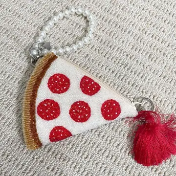 NINA BAGS 딸기 케이크 피자 비즈 파우치