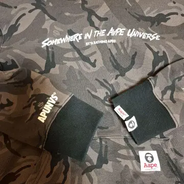 Aape 카모 패턴 후드 부착 후드티 L