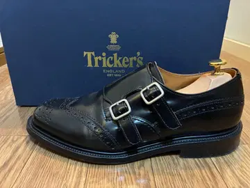 Tricker's 더블 몽크 스트랩 블랙